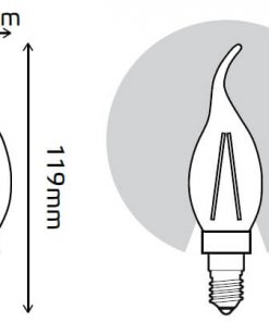 LED žarnica Gauss Filament Cand-tail E14 4W 2700K