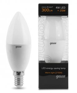 LED žarnica Gauss Candle E14 4W 2700K
