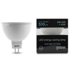 LED žarnica Gauss MR16 6W 4100K