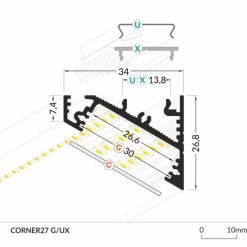 LED_profile_CORNER27_dimensions_500