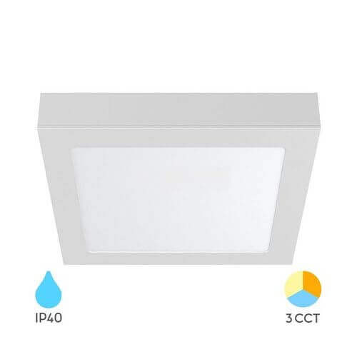LED panel kvadratni nadgradno/vgradni CCT, 3000K4000K6500K, 24W, IP40